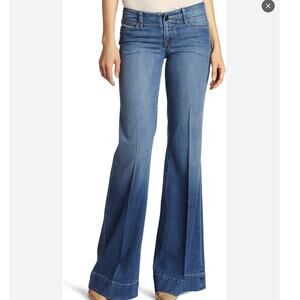 Y2K EUC Level 99 Chambray Denim Wide Leg Low Rise Wide Hem Seam Jeans Size 27